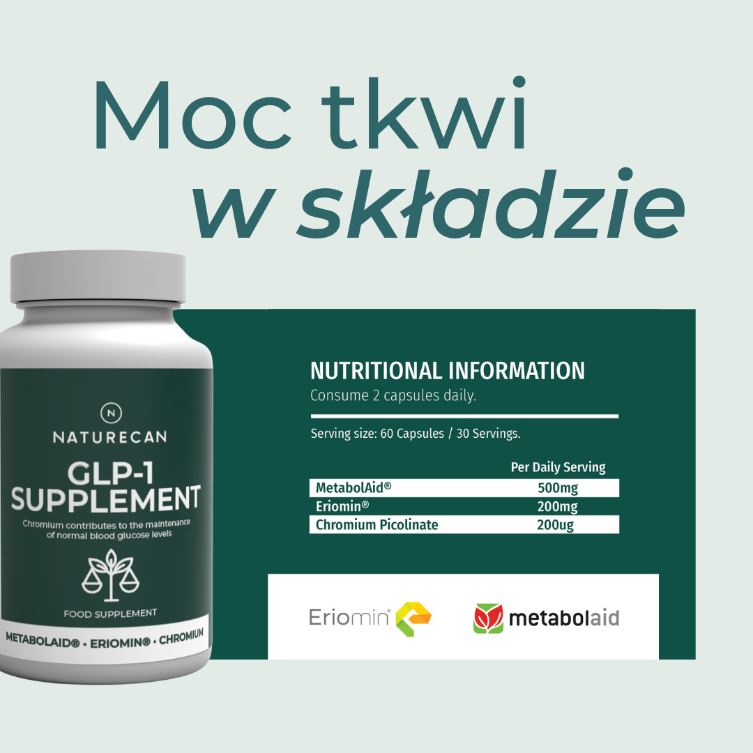 Skład suplementu GLP-1 – Metabolaid®, Eriomin® i chrom
