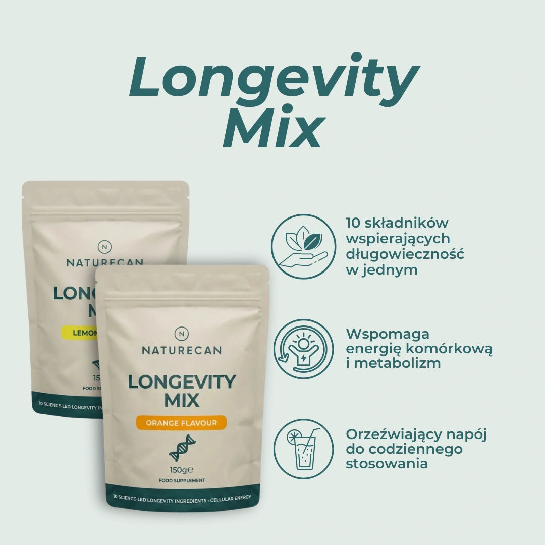 Longevity Mix Naturecan – suplement w proszku wspierający metabolizm i energię