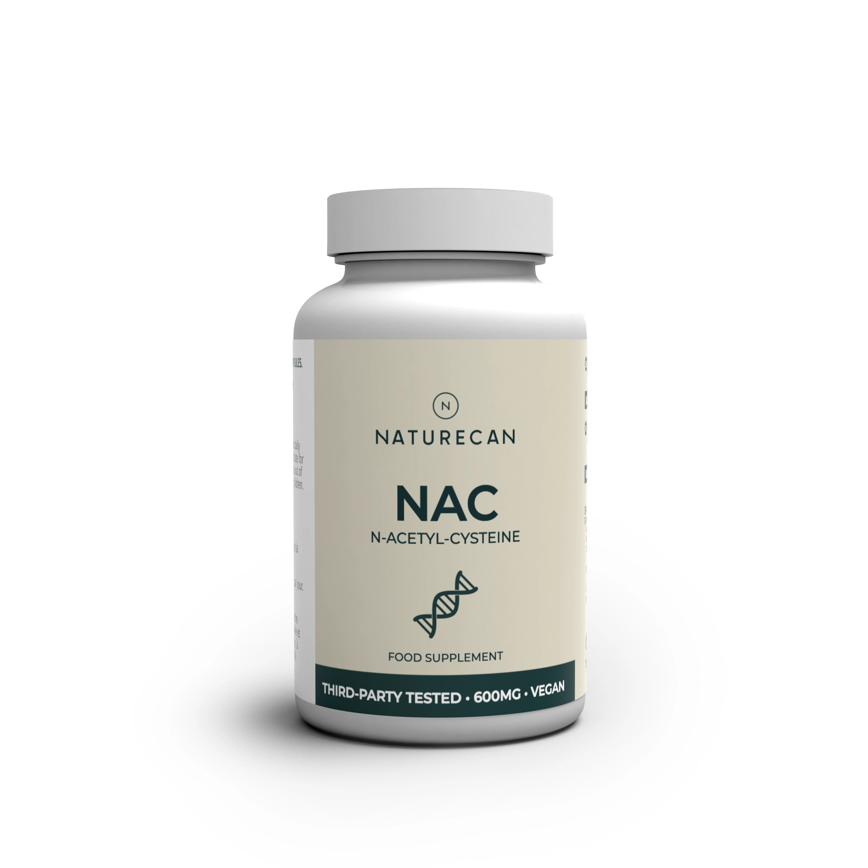 Opakowanie suplementu NAC Naturecan na jasnym tle