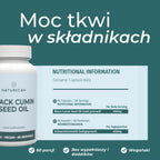Olej z czarnuszki 450 mg w kapsułkach – skład, 60 porcji, bez wypełniaczy, produkt wegański