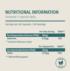 PQQ suplement – 20 mg PQQ i 8,25 µg selenu w kapsułce