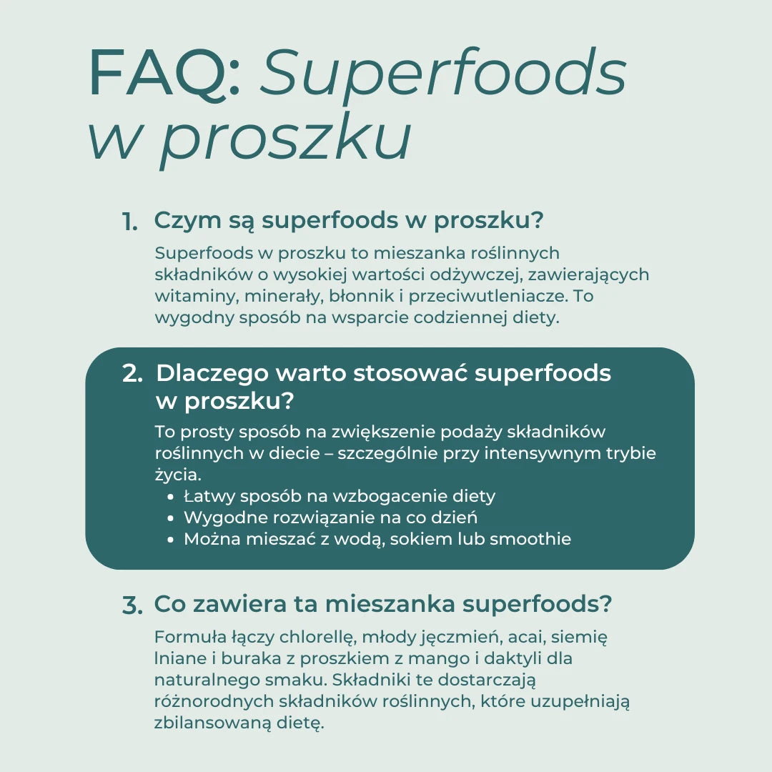 faq superfoods w proszku czym są i jak stosować