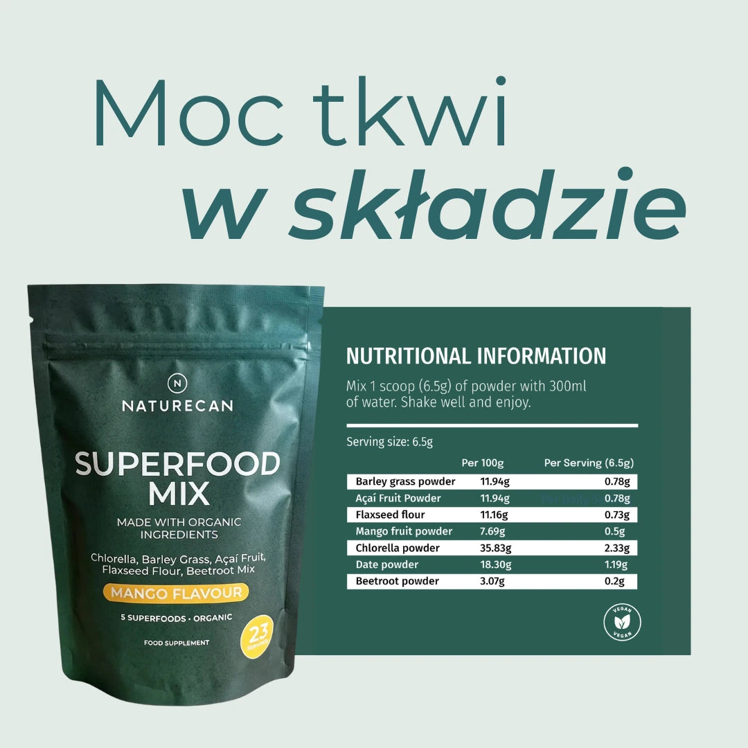 superfoods w proszku naturecan wartości odżywcze skład produktu