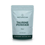 Tauryna w proszku Naturecan 360 g, wegański suplement diety z 3 g czystej tauryny w porcji.
