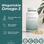 Wegańskie Omega-3 Naturecan z oleju z alg – 1000 mg oleju z alg, 300 mg DHA i 150 mg EPA w dziennej porcji